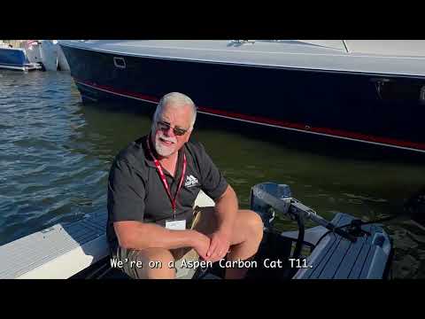 Video thumbnail: Aspen Carbon Cat Introduces M10 Electric Outboard by Aspen Power Catamarans
